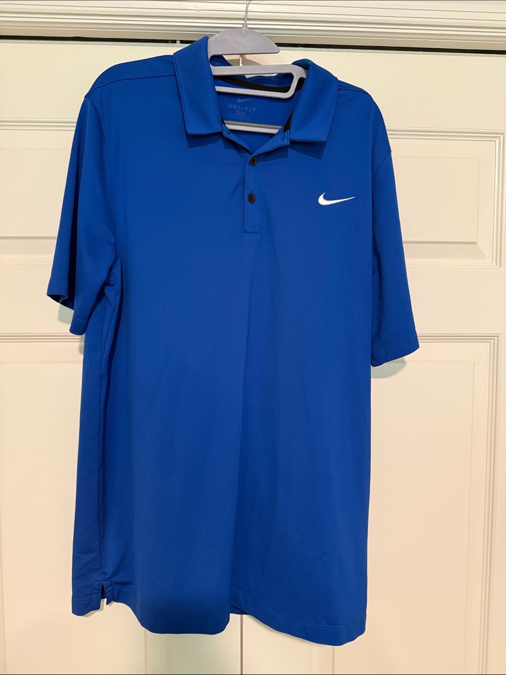 Nike Royal Blue Dri-FIT Polo with White Swoosh